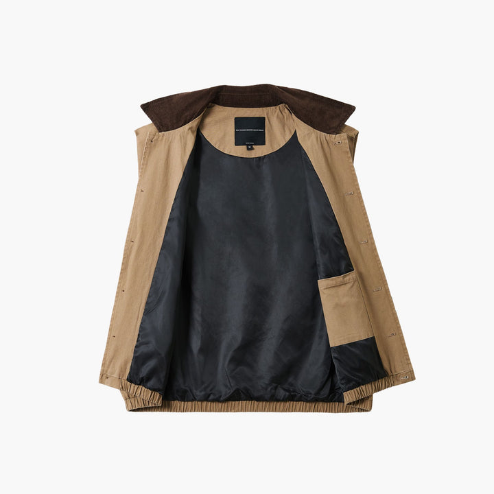 Men's Utilitarian Vest with Cord Collar and Generous Pockets Mune Fashion