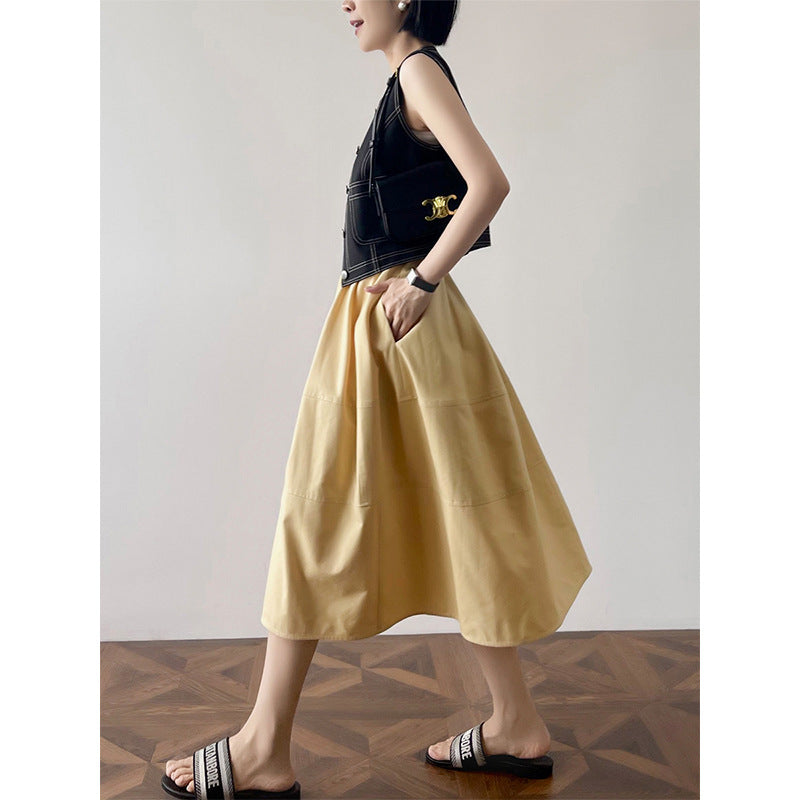 Women Elegant, wide-cut Midi skirt Mune Fashion