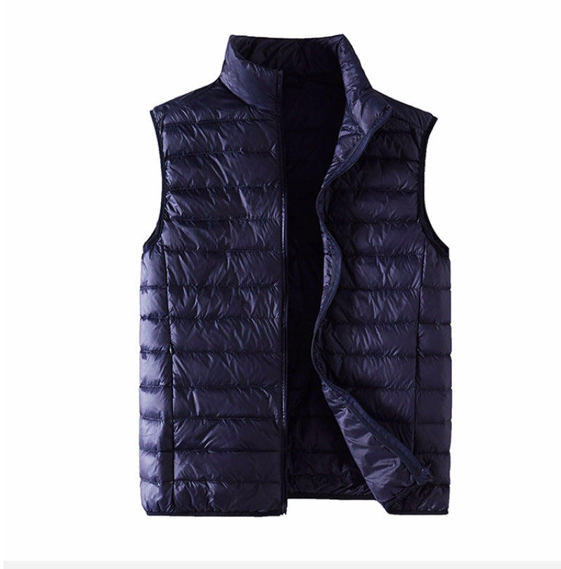 Men's nan ultra-light quilted puffer vest with stand-up collar and full-length zipper Mune Fashion