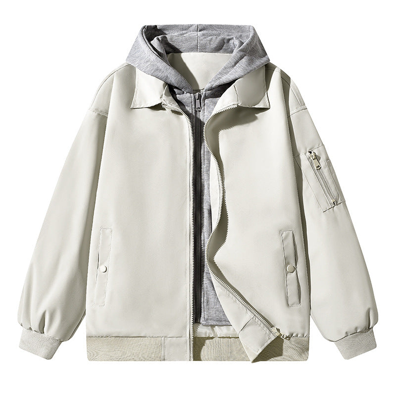 Men's two-layer bomber jacket with integrated hood inner layer, raglan sleeves & arm pocket Mune Fashion