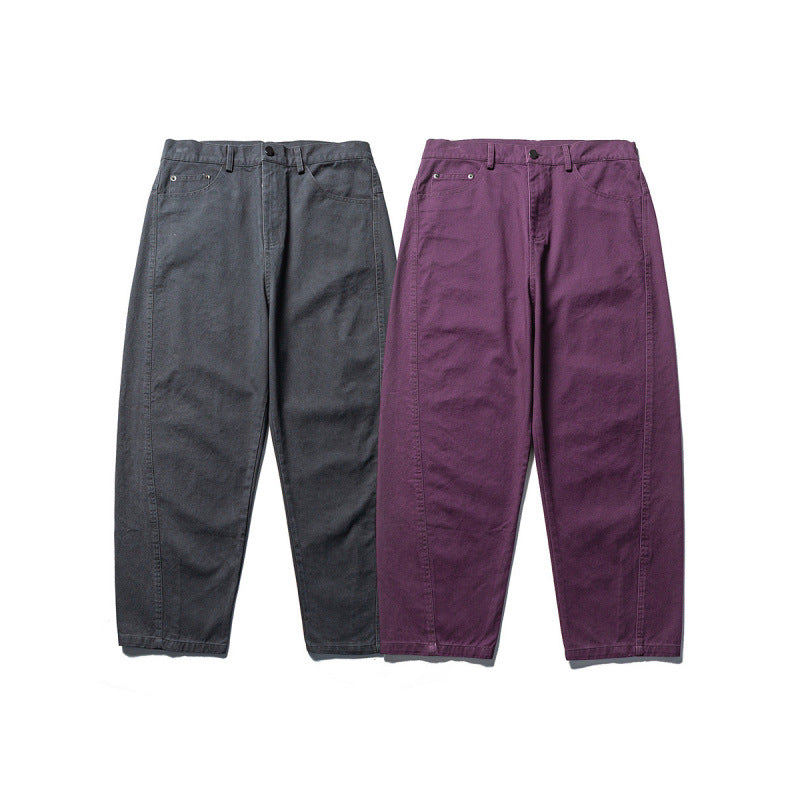 Men's tapered twill pants with high waist and five pockets Mune Fashion