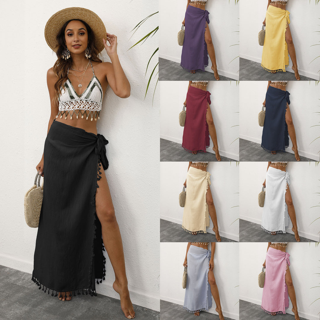 Ladies airy maxi skirt with playful fringes Mune Fashion