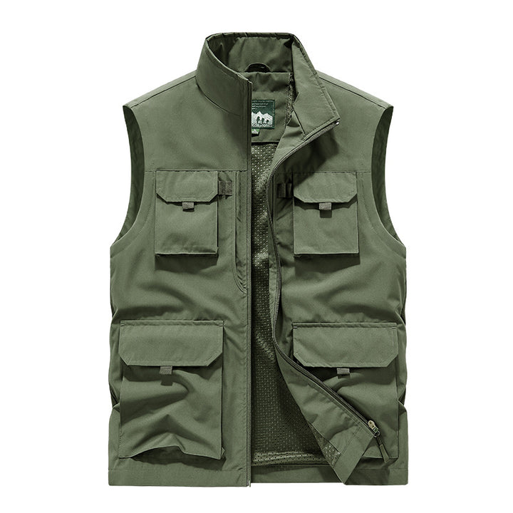 Men's Multifunctional Outdoor Vest with Multiple Pockets and Breathable Mesh Lining Mune Fashion