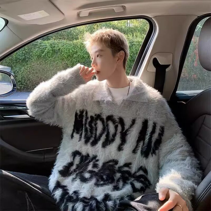 Women's Trendy Sweater with Unique Writing Mune Fashion