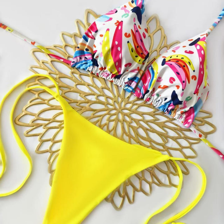 Women's Triangle Bikini with Floral Detail Mune Fashion