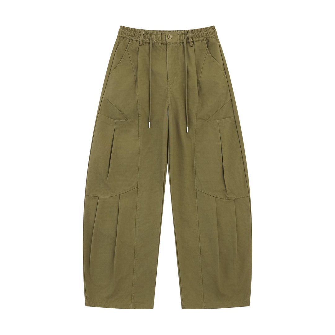 Women's Wide Cargo Culotte with Elastic Waistband and Large Flap Pockets Mune Fashion