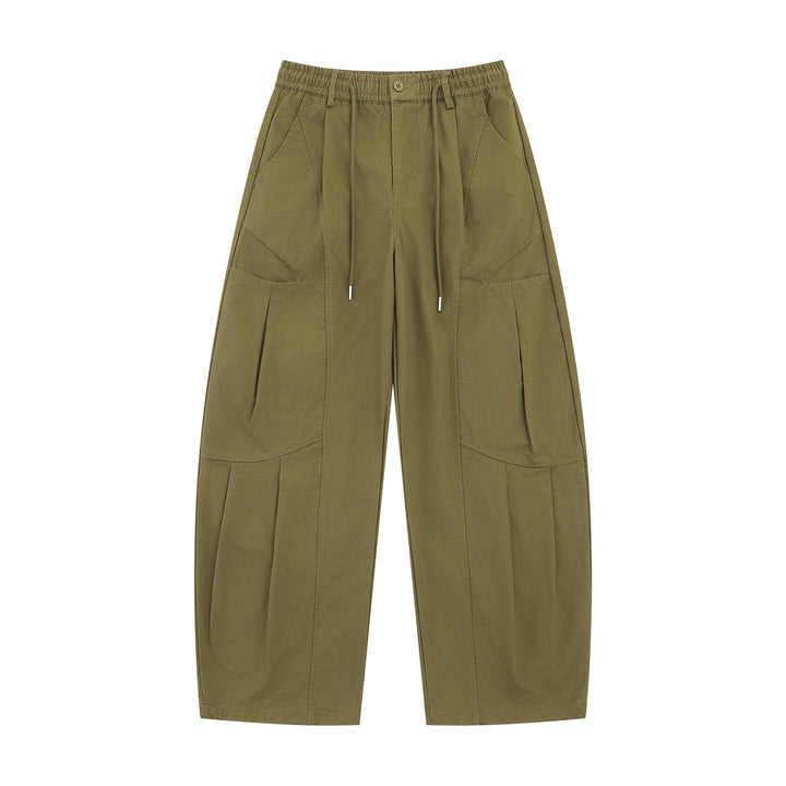 Women's Wide Cargo Culotte with Elastic Waistband and Large Flap Pockets Mune Fashion