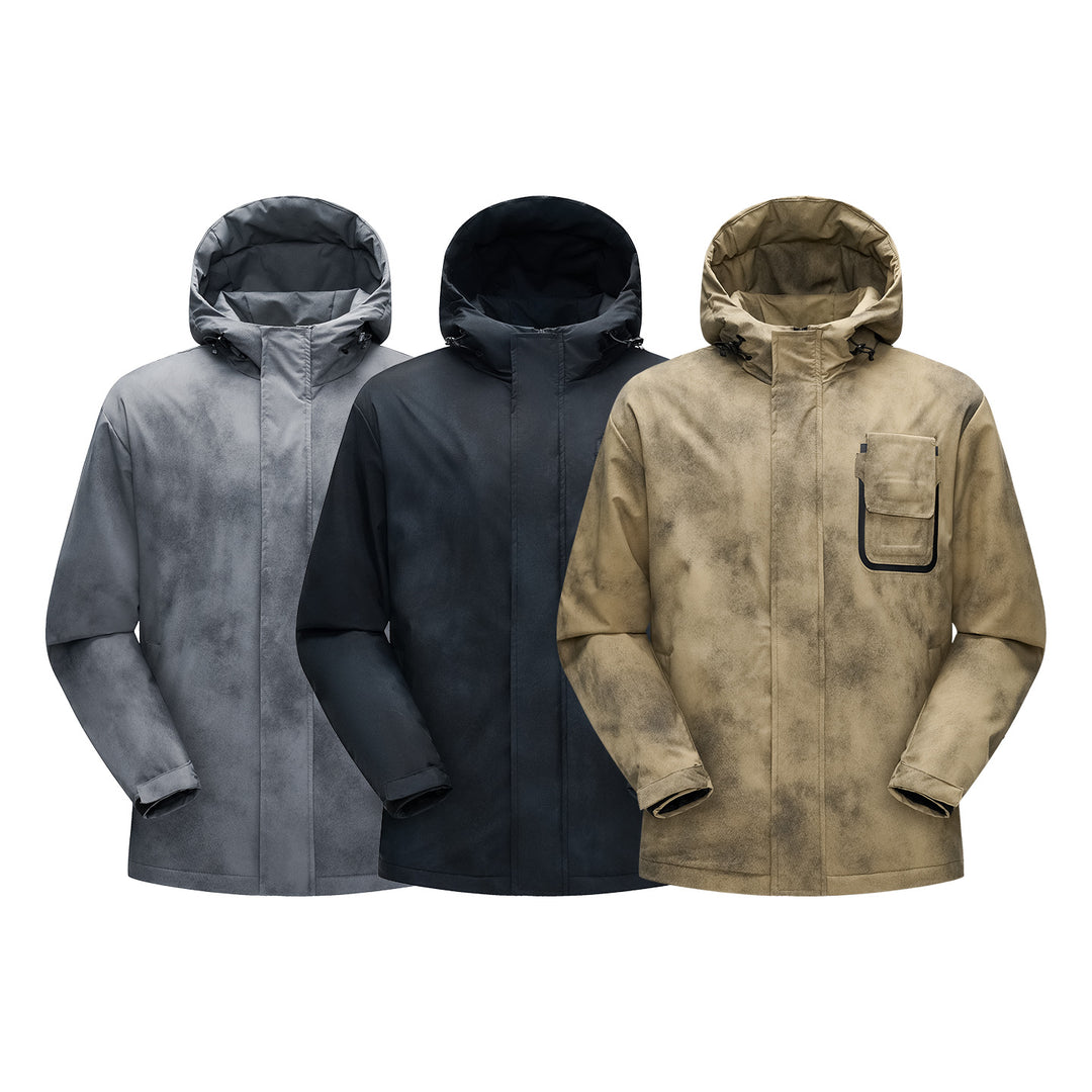 Men's minimalist technical shell jacket with hood and utility chest pocket Mune Fashion