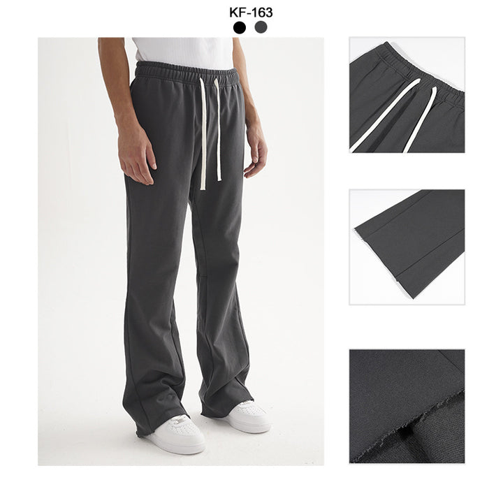 Women Flared Sweatpants with Wide Leg, Elastic Waistband and Drawstring Mune Fashion