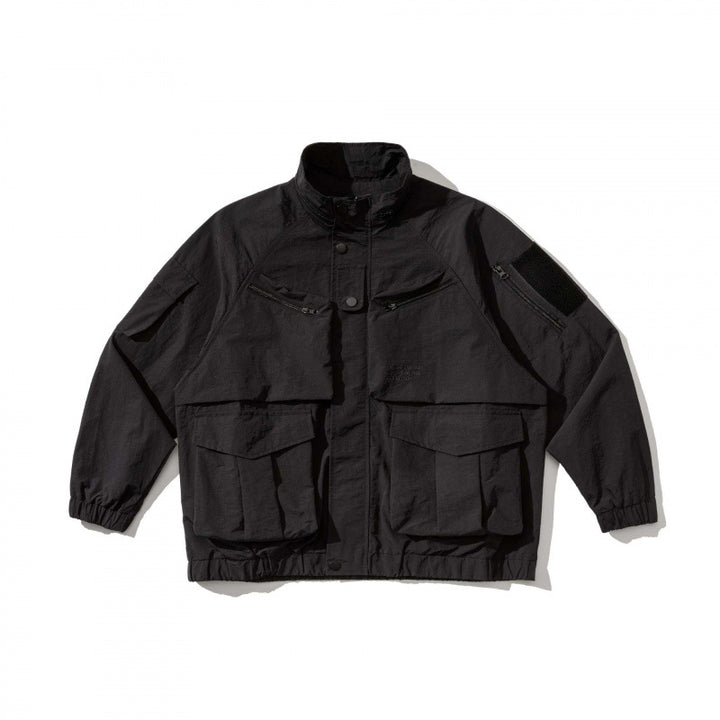 Unisex Oversize Utility Jacket with multifunctional pockets, high stand-up collar, and elastic hem Mune Fashion