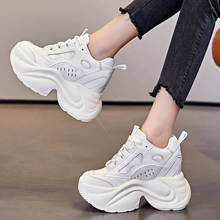 Women sporty chunky sneakers with extra large platform sole Mune Fashion