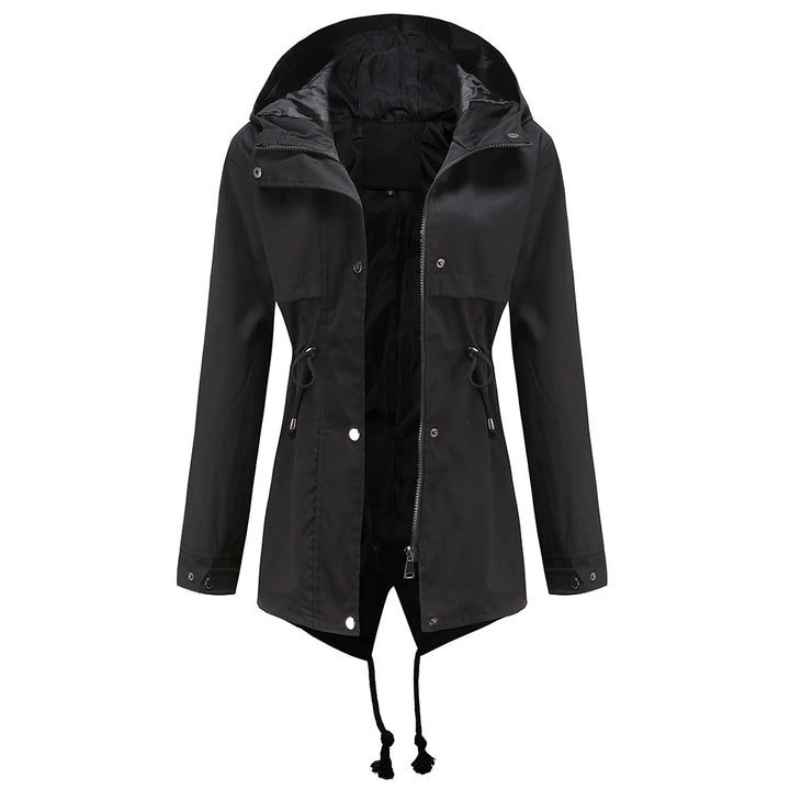 Women's water-repellent parka with waist drawstring and asymmetric hem Mune Fashion