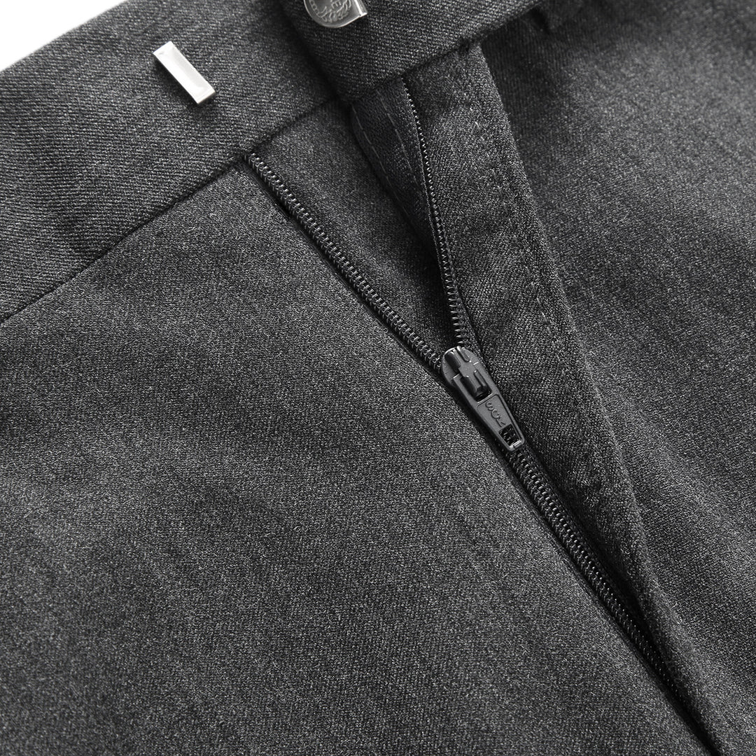Men's narrow pleat dress pants made of stretchy cotton blend with straight leg Mune Fashion