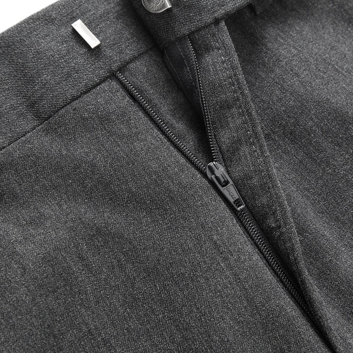 Men's narrow pleat dress pants made of stretchy cotton blend with straight leg Mune Fashion