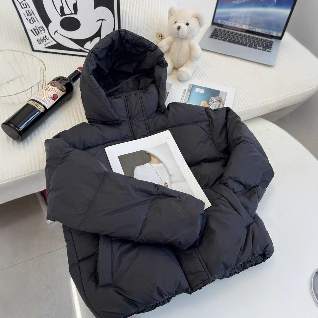 Women's Padded Hooded Quilted Jacket with High Collar and Oversized Silhouette Mune Fashion