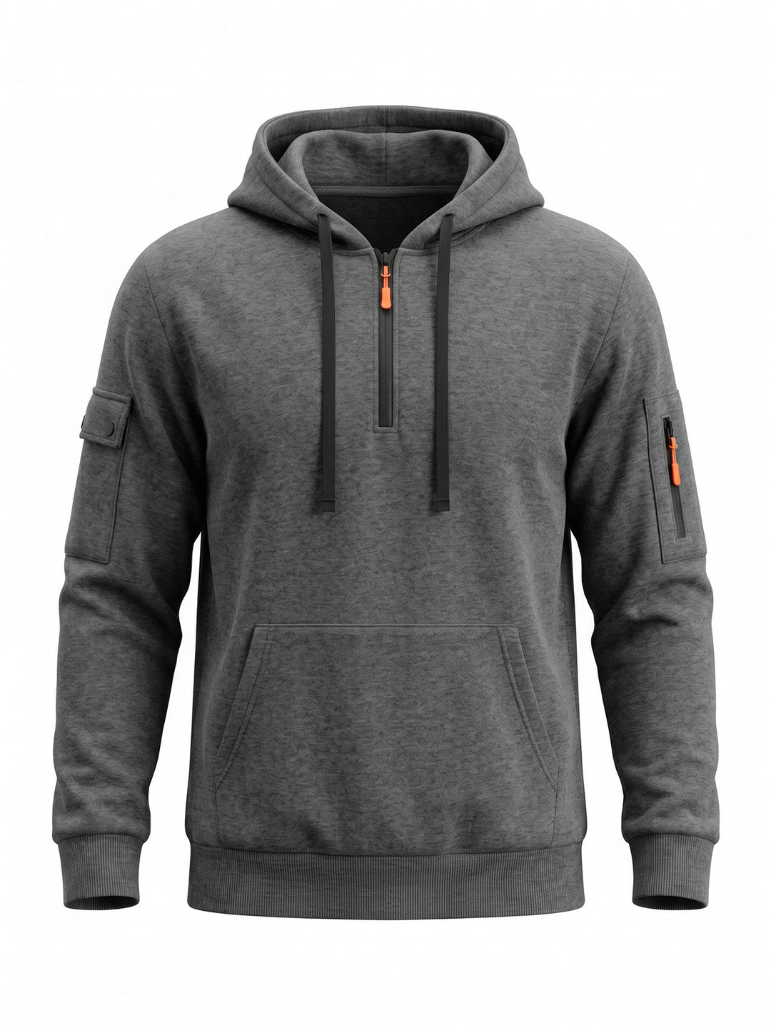Men's hoodie with half zipper and utility arm pocket Mune Fashion