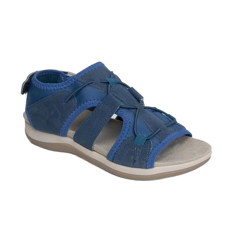 Women's Sporty Comfort Sandal with Padded Footbed and Velcro Heel Strap Mune Fashion