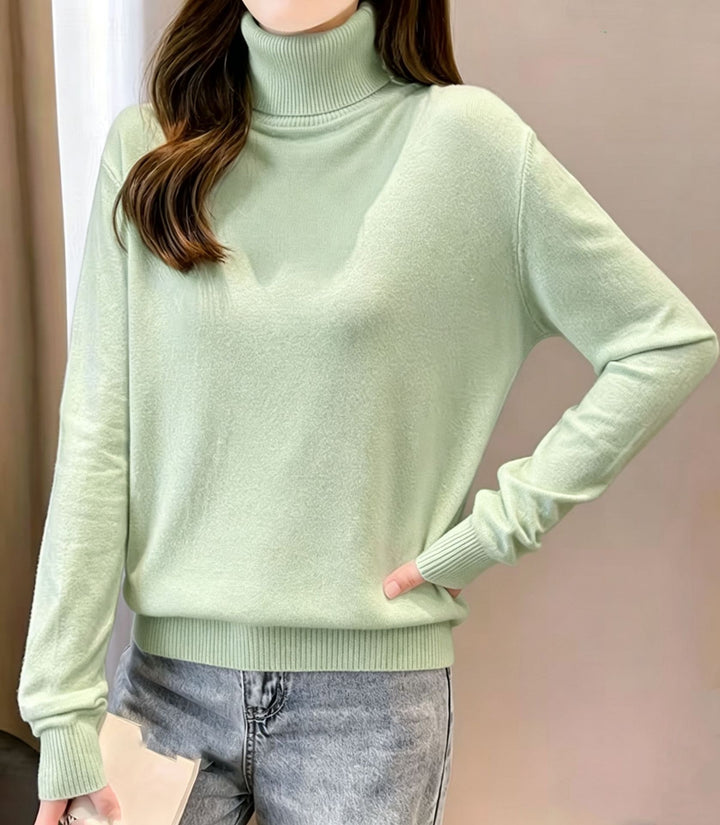 Women's turtleneck sweater with dropped fit and ribbed cuffs Mune Fashion