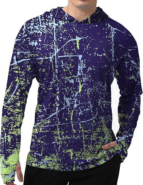 Men's sporty hoodie with abstract print