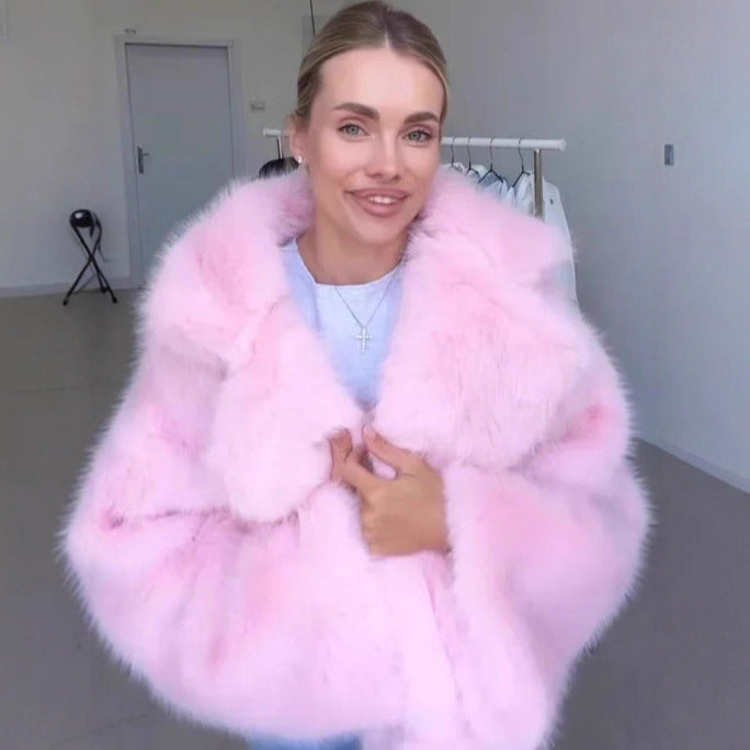 Women Cropped Faux Fur Bomber with Voluminous High Pile Mune Fashion