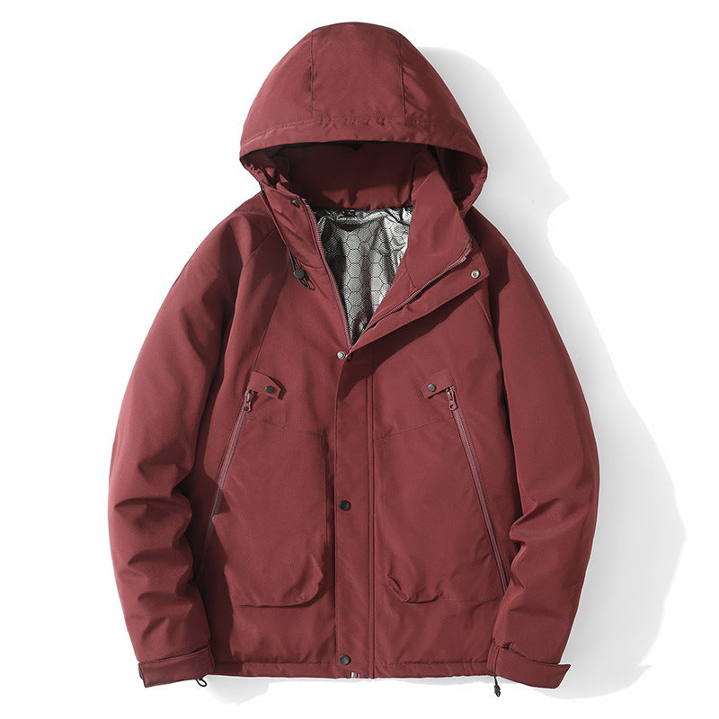 Men's Lightweight Hooded Jacket made of Softshell with Thermal Lining and Minimalist Zip Pockets Mune Fashion