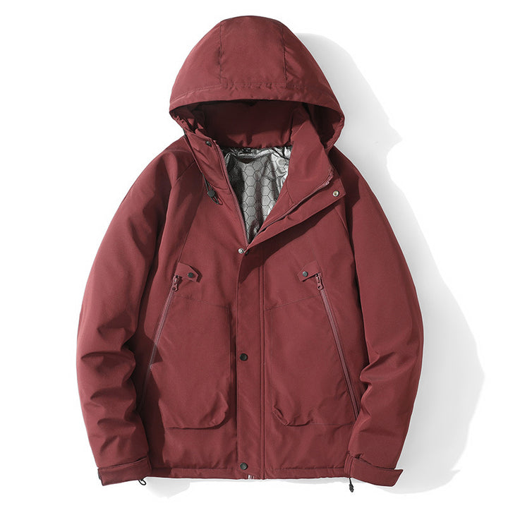 Men's Lightweight Hooded Jacket made of Softshell with Thermal Lining and Minimalist Zip Pockets Mune Fashion