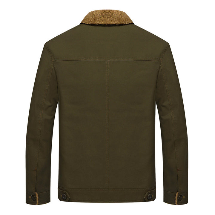 Men's Canvas Field Jacket with Warming Sherpa Inner Lining and Utility Pockets Mune Fashion