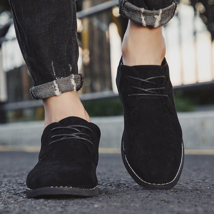Men's Elegant Lace-Up Shoes Made of Soft Suede Mune Fashion