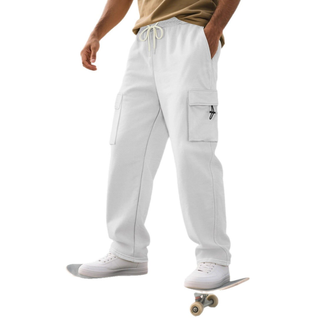 Men's Relaxed-Fit Cargo Jogging Pants with Elastic Waistband, Patch Pocket & Drawstring