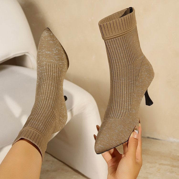 Ladies Elegant Ankle Boots with Glitter Details Mune Fashion
