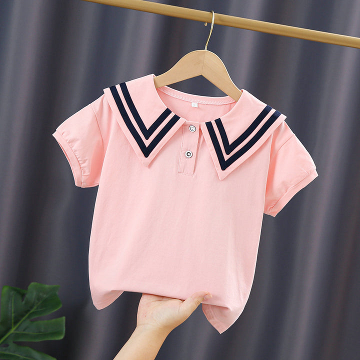 Girl's sailor blouse with elegant stripe details Mune Fashion