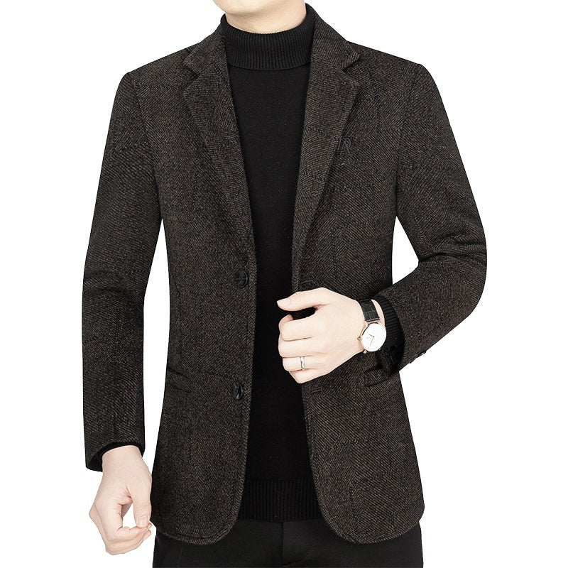 Men's Slim-Fit Blazer made of textured wool blend with light half lining and two-button silhouette Mune Fashion
