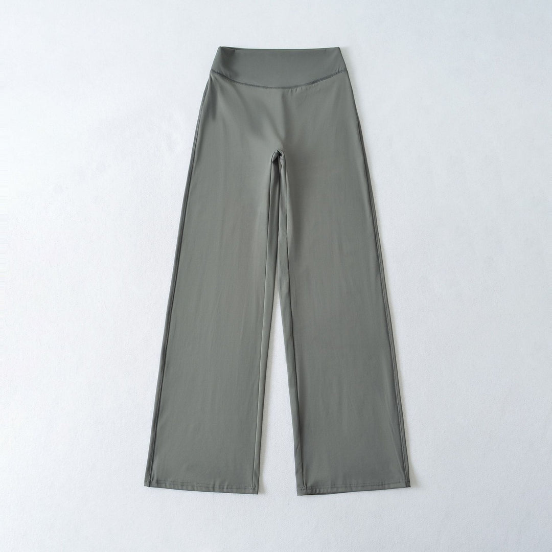 Women's Wide High Waist Lounge Pants made of Stretch Jersey with Flowing Flare Mune Fashion