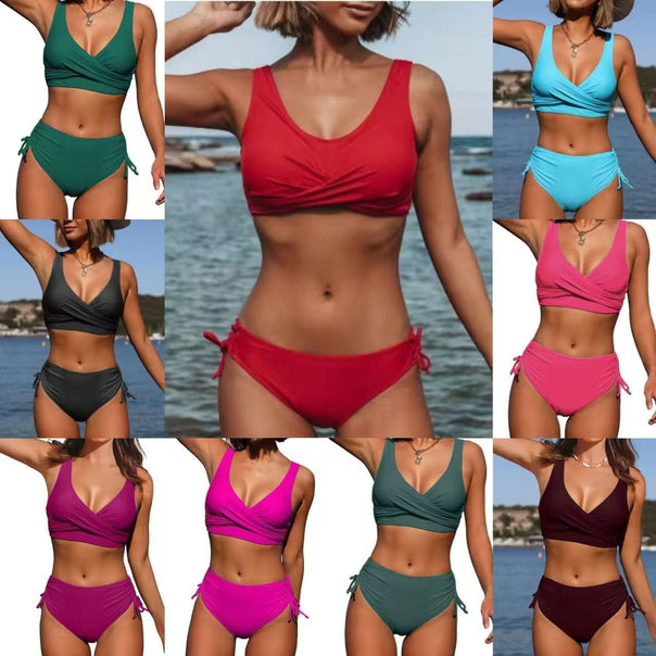 Ladies high-waisted bikini with wrap top Mune Fashion