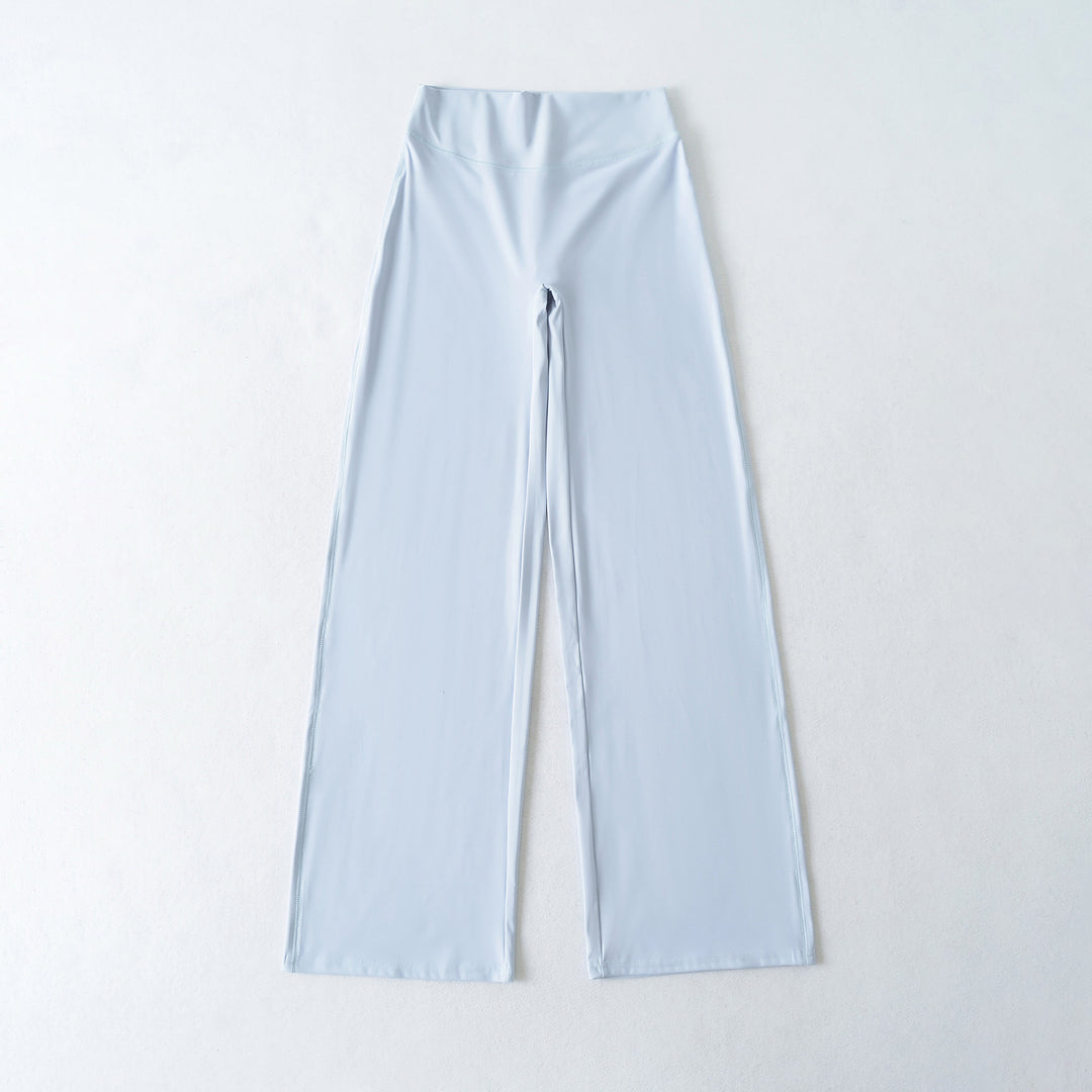 Women's Wide High Waist Lounge Pants made of Stretch Jersey with Flowing Flare Mune Fashion