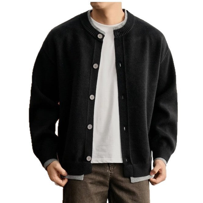 Men's Stylish Cardigan with Round Neckline Mune Fashion
