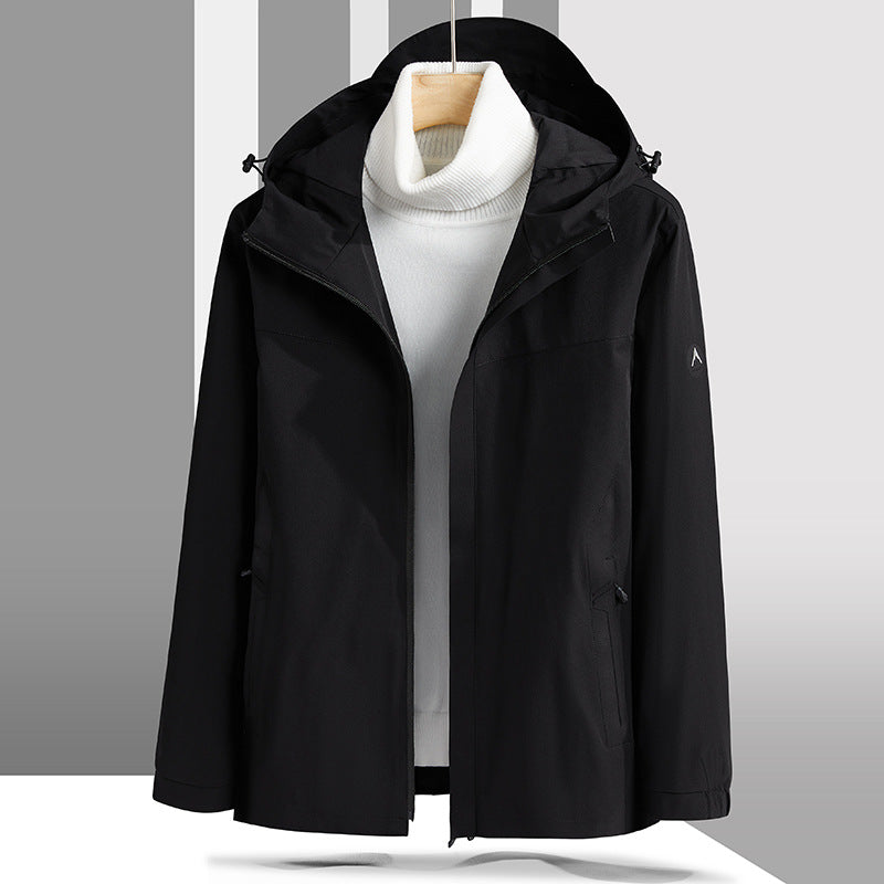Men's Lightweight Technical Softshell Jacket with Adjustable Hood and Minimalist Athletic Fit Mune Fashion