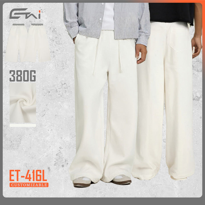 Women's Wide Culotte Sweatpants with High Waist and Striped Rib Cuffs Mune Fashion