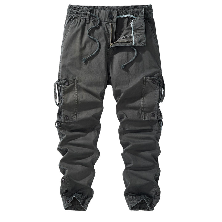 Men's cargo jogging pants with elastic waistband, zipper cargo pockets, and adjustable hem Mune Fashion