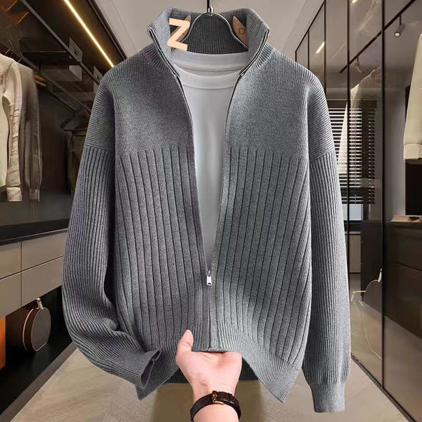 Men's Elegant Cardigan with High Collar Mune Fashion