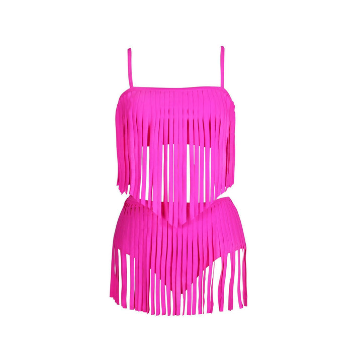 Ladies Fringe Bikini Set with Fashionable Top and Figure-Hugging Bottom Mune