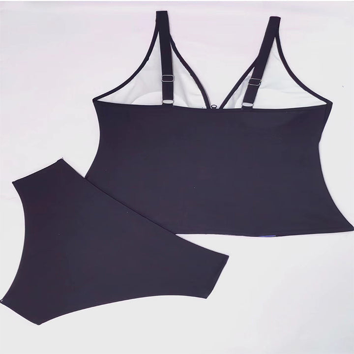 Women's sporty swimsuit with zipper and attractive leaf pattern Mune Fashion