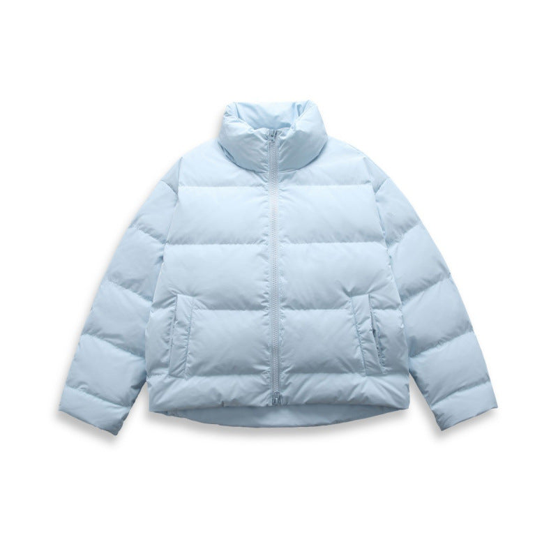 Women's short quilted padded jacket with high stand-up collar and concealed two-way zipper Mune Fashion