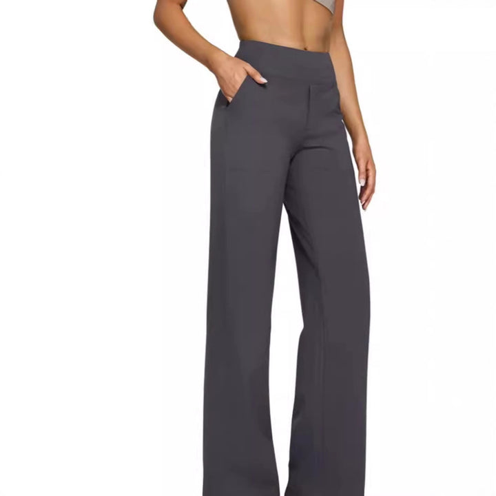 Women Wide High-Waist Lounge Pants with Patch Pockets Mune Fashion