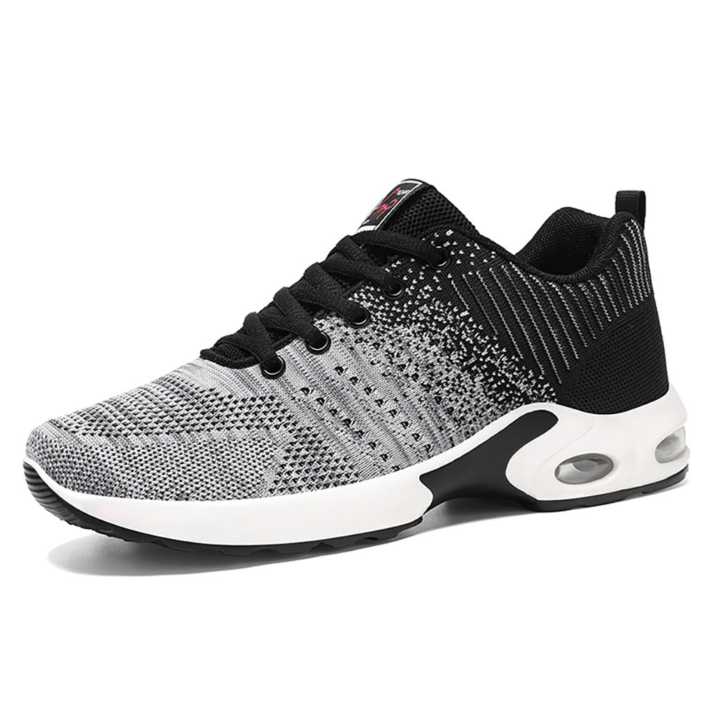 Men's lightweight knit running sneakers with cushioned heel support and visible air cushion midsole Mune Fashion