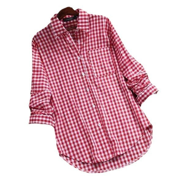 Women Checked Shirt Blouse made of high-quality comfortable fit Mune Fashion