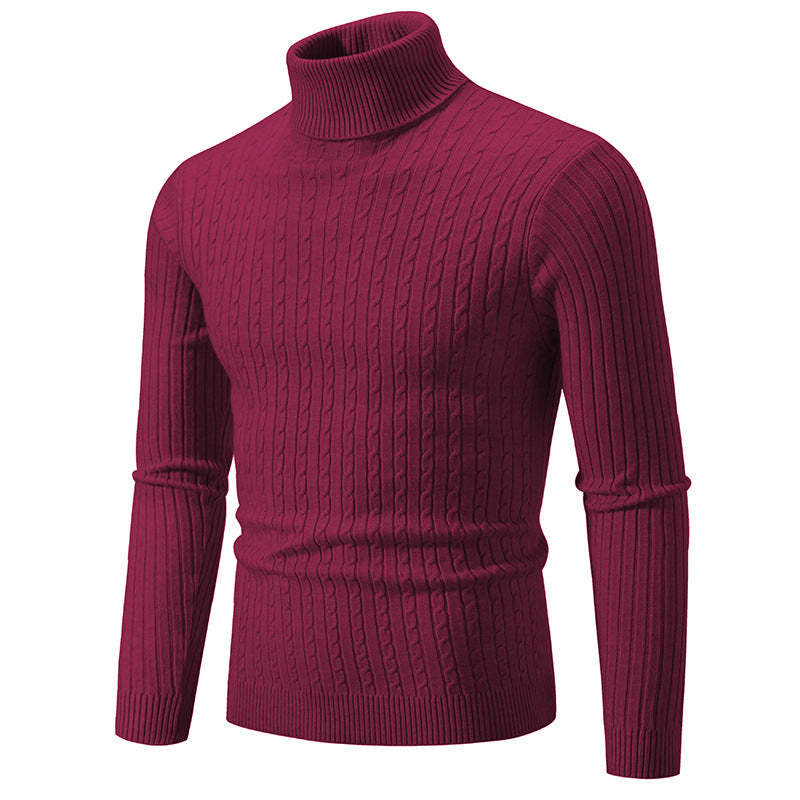 Men's tailored turtleneck sweater made of fine fine-knit fabric with ribbed collar Mune Fashion