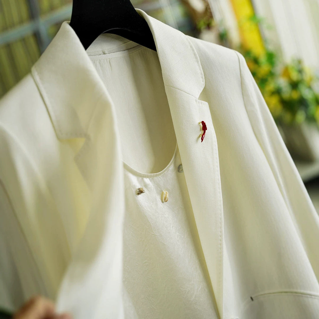 Women Elegant Linen Blazer Mune Fashion