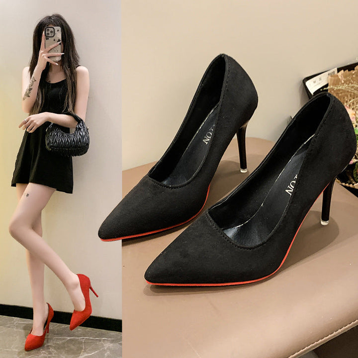 Women's Elegant Lace Pumps with Transparent Heel and Soft Upper Mune