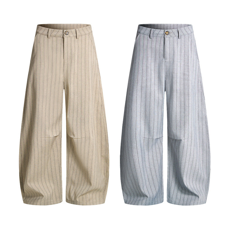 Men's Wide Pinstripe Pants with Extra Wide Leg and High Waist Mune Fashion